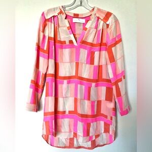 Amanda Uprichard Silk Top Color Block Size Small